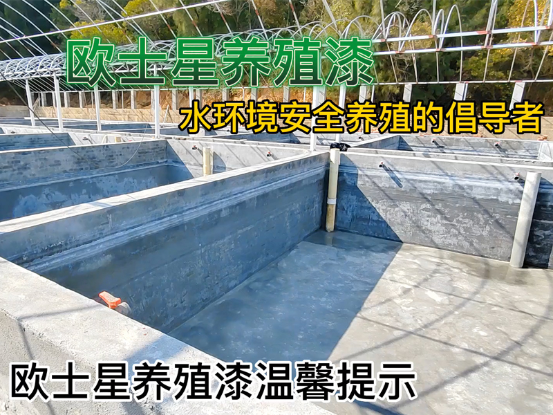 歐士星養(yǎng)殖漆溫馨提示：新建養(yǎng)殖水泥池，請選擇標(biāo)號425及以上的水泥，標(biāo)號高的水泥的硬度和強度更好，盡量不要選擇標(biāo)號低的水泥，標(biāo)號低的原始水泥池就有可能有脫落，混凝土標(biāo)號不夠，可能會導(dǎo)致池子后期空鼓。